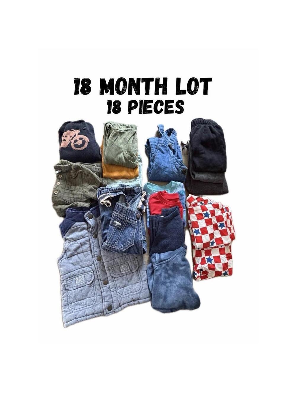 18-Piece Boys Clothing Lot | 18 Months | Nike + Gap + Carter's + More